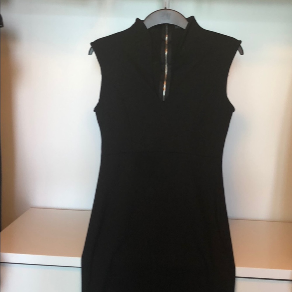 Black v cut dress